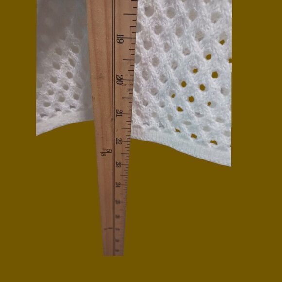 Divided by H&M Womens Mesh Knit Short Sleeve Button-Up size large green & white - Picture 6 of 12